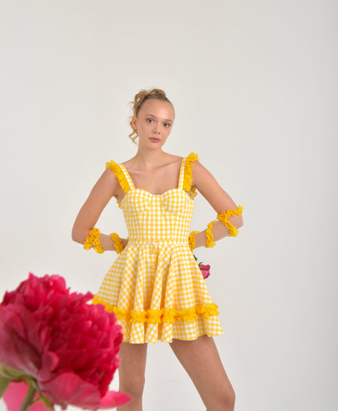 Yellow Gingham Corset