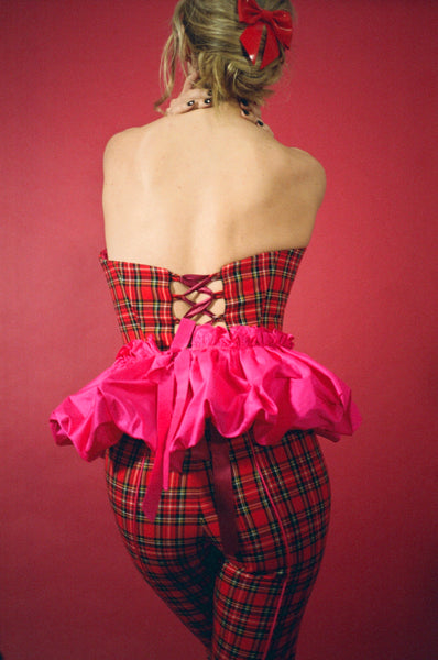 Classic Tartan Corset with detachable frill