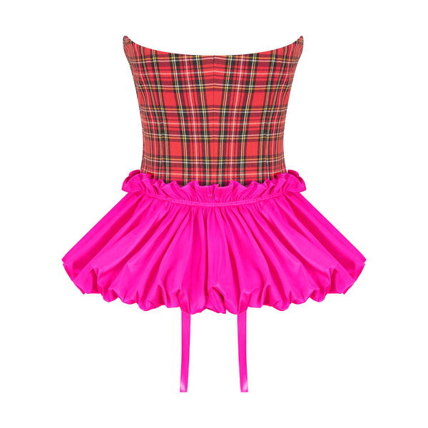 Classic Tartan Corset with detachable frill